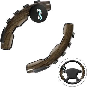 EEEKit Steering Wheel Cover, Steering Wheel Grip with 360° Rotary Knob, Anti-Slip Segmented Grips for Vehicle Cars Trucks