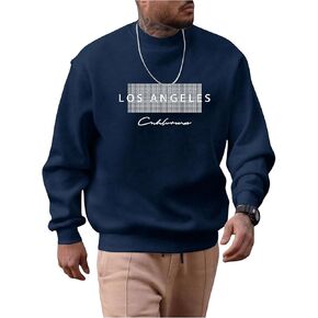 GORGLITTER Men's Los Angeles Sweatshirt Crewneck Oversized Long Sleeve Pullover Top