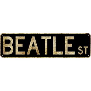 Vintage Metal Tin Sign - Beatles Street (4''x16'') - Waterproof and Dust-Proof Wall Decor for Home, Restaurant, Bar, Cafe, and Garage