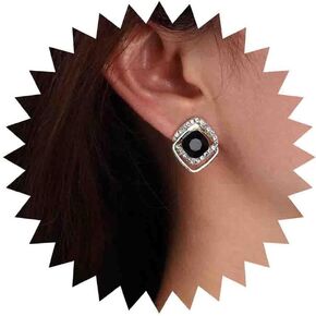 Boho Sapphire Stud Earrings Vintage Blue Gemstone Square Earrings Sapphire Square Stud Earrings Geometric Blue Rhinestone Earrings Jewelry for Women