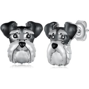 Schnauzer Earrings S925 Sterling Silver Schnauzer Stud Earrings Dog jewelry Gifts for Women