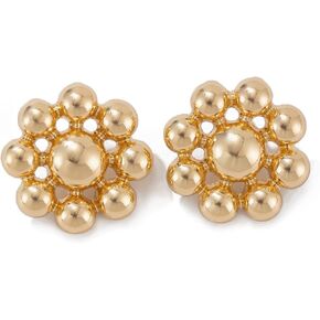 Gold Beads Stud for Women Irregular Geometry Stud Chunky Gold Statement Earrings Hypoallergenic Gold Jewelry Gifts