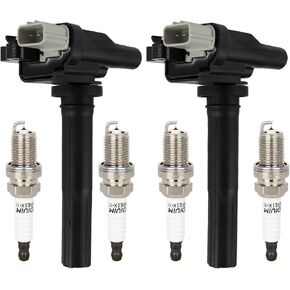 ECCPP 2 ignition coils with 2 iridium Spark Plugs,UF268,coils packs,for Chevrolet Metro 1999-2001 1.3L,Tracker 1999-2000 1.6L &,for Suzuki Swift 1999-2001 1.3L,Vitara 1999-2002 1.6L,UF268,5C1071