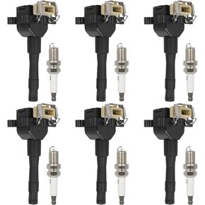 ECCPP 6 ignition coils with 6 iridium Spark Plugs,UF226,coils packs,for BMW 320i 1992-1995 2.0L,325i 1992-1995 2.5L,325is 1992-1995 2.5L,525i 1991-1995 2.5L,525iT 1993 2.5L,UF226