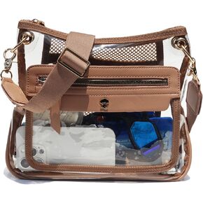 Clear Crossbody Bags for Women Stadium Approved Clear Purse for Concert Transparent Events Plastic Bag