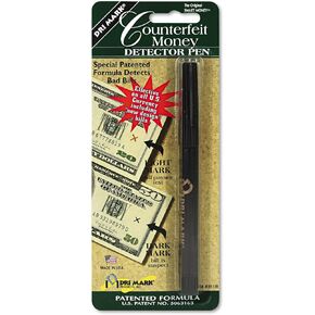 Dri Mark 351B1 Counterfeit Bill Detector Marker Pen, Made in The USA, 3 Times More Ink, Pocket Size, Fake Money Checker - Money Loss Prevention Tester & Fraud Protection for U.S. Currency (Pack of 1)