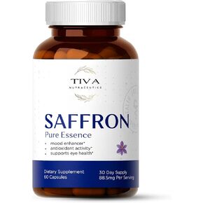 Pure Saffron Extract Capsules Natural Mood Booster, Antioxidant-Rich & Eye Health Support | 60 Vegan Capsules