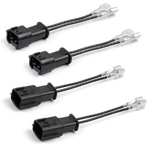 4 PCS Car Snail Horn Wiring Harness Connector, Lossless Modification Conversion Plug, Plug and Play Waterproof Pigtail Cable Adapter, Compatible with Old Hyundai Kia New Hyundai (Black)