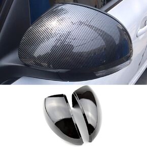 Side Wing Mirror Caps Cover for VW Tiguan MK1 Sharan For Skoda Yeti 2009 2010 2011 2012 2013 2014 2015 Replacement (Carbon black)