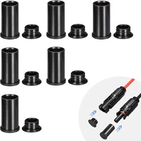 Solar Panel Plug Caps Weather Resistant Dust Male and Female Cap for Solar Panel Connector (6 Pairs)