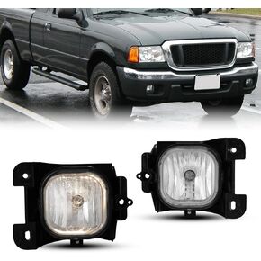CPW Fog Lights Assembly Compatible with [2004-2005 Ford Ranger] Driving Fog Lights Replacement Fog Lamp Clear Lens