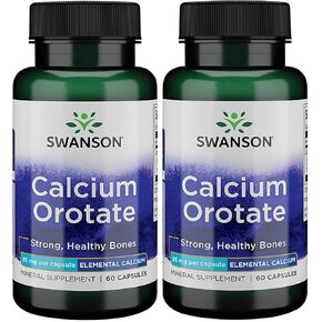 Swanson Calcium Orotate 85 mg 60 Caps 2 Pack