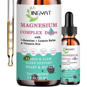 5-in-1 Magnesium Drops - 1000mg of Magnesium Glycinate, L-Threonate,Citrate,Taurate,Malate and l-theanine - High Absorption Magnesium Liquid