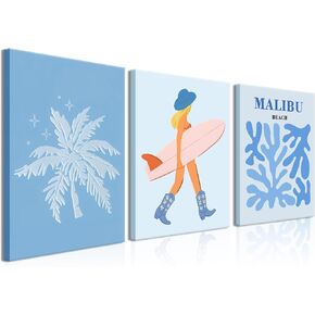 Blue Coastal Coral Wall Art Set of 3 Navy Blue Ocean Coral Wall Decor Abstract Beach Coral Canvas Poster Prints Pictures for Bedroom Living Room Dorm Framed 12x16 Inch