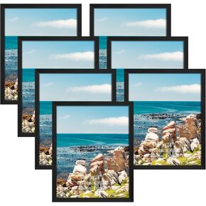 18x24 Picture Frame Set of 7, Large Black 18 by 24 Poster Frames for Horizontal or Vertical Wall Mounting