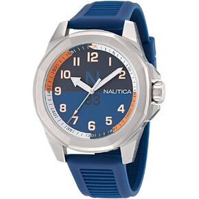Nautica Men's Blue Wheat PU Fiber Strap Watch (Model: NAPTBS401)