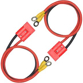 2Pack 50A 8AWG Connector Plug Cable with O Ring Battery Connect, Compatible Anderson Connector Anderson Powerpole Connectors, Battery Quick Disconnect Wire Connectors for Battery Cars, Motors Red