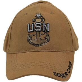 Senior Chief U.S. Navy Anchor Coyote Brown Baseball Cap