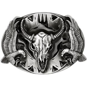 HAQUIL Goat Belt Buckle Rectangle Steer Buckle Bull Buckle Belt Engraved Buckle Belts for Men