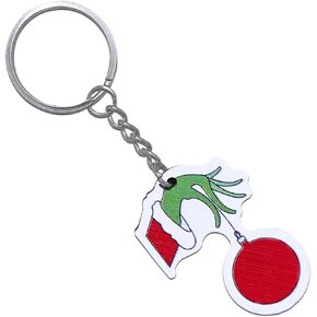 Christmas Monster Keychain Wooden Green Keychain Creative Fun holiday accessories