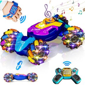 Gesture Sensing RC Stunt Car Remote Control Car 4WD,360° Rotating,2.4Ghz RC Cars Twist Car with Light & Music Car Toys for Kids Boys Age 4 5 6 7 8 9 10 11 12 Years Old