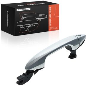 A-Premium Front Left Driver Side Exterior Door Handle with Keyhole Compatible with Honda Accord 2013-2017, Pilot 2015-2020, Without Smart Key Entry, Chrome, Replace# 72181-T2A-C71, 72184-T2A-G21