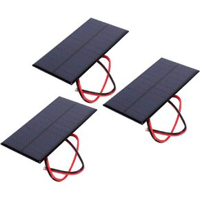 3Pcs Mini Solar Panel, 1W DC 6V Polycrystalline Silicon DIY Battery Power Module Solar Panel Cell Power Module with 30cm Cable, Photovoltaic Cells Solar DIY System Kits