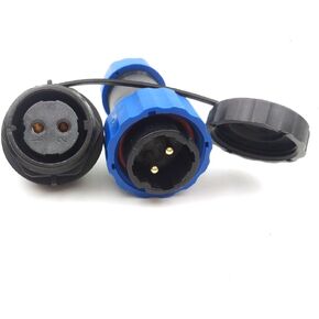 SD20 2pin Waterproof Connector, Circular IP68 LED Solar Panel Power Cable Plug Heavy Industrial Connector (2pin, Panel Mount)