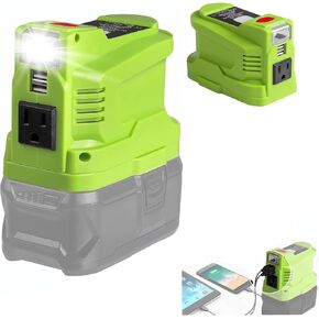 for Ryobi Powered Inverter,for Ryobi 150W Power Inverter,for Ryobi Battery 18V to 110v/120v AC Output, Portable Power Source USB Charger Adapter(Battery not Included)