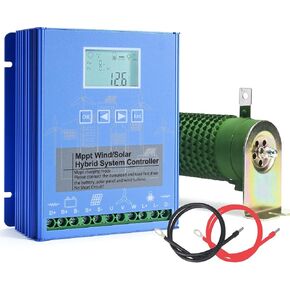 Wind Solar Hybrid Charge Controller, 1400W Wind and Solar Charge Controller, Auto 12V/24V Battery Off Grid Controller Boost MPPT 800W Wind Turbine, 600W Solar Panel