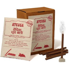 100% Organic Hand Rolled Dhoop Sticks Pack | 8cm Each Dhoop Stick | Indian Premium Natural Incense | No Charcoal | for Puja Rituals Aromatherapy Meditation Church Worship Temple Saloon Parlor Wedding