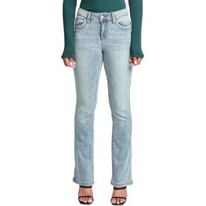 بنطلون جينز نسائي من YMI Jeans Wannabettabutt متوسط ​​الارتفاع، لون فاتح فاتح، 01