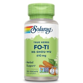 Solaray Fo-Ti 610 mg - Herbal Support for Aging, Longevity, and Hair, Skin & Nails - Vegan - 60-Day Money-Back Guarantee - 100 Servings, 100 VegCaps