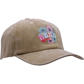 Vintage Floral Printed Mama Washed Trucker Hat Key Ring Strap, Womens Travel Colorful Cotton Baseball Caps