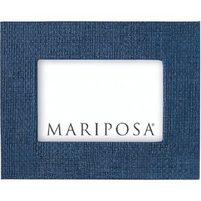 MARIPOSA INDIGO BLUE FAUX GRASSCLOTH 4X6 FRAME | BLUE | TEXTILE | FRAMES | DECORATIVE PHOTO FRAMES | VINYL | HANDMADE IN MEXICO