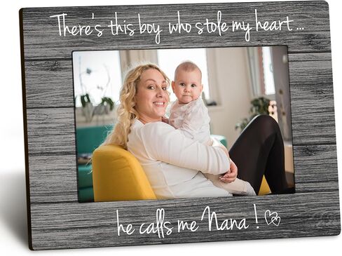 Nana 4x6 Picture Frame, Nana Birthday Gifts, Nana Gifts from Grandkids, Grandma Photo Frame, There's This Boy Who Stole My Heart He Calls Me Nana Picture Photo Frames for Desk Decor in Kuwait