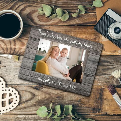 Nana 4x6 Picture Frame, Nana Birthday Gifts, Nana Gifts from Grandkids, Grandma Photo Frame, There's This Boy Who Stole My Heart He Calls Me Nana Picture Photo Frames for Desk Decor in Kuwait