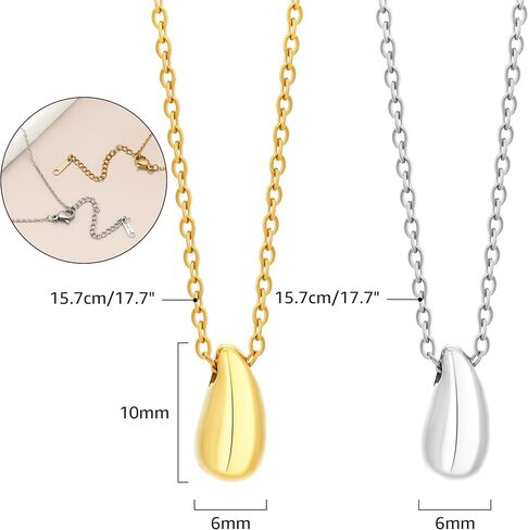 MISS RIGHT Teardrop Necklace Gold Necklace for Women Water Tear Drop Charm Collar Necklace Dainty Pendant Necklace Waterdrop Shape Trendy Jewelry Gift Valentines Day Jewelry Gifts in Saudi Arabia