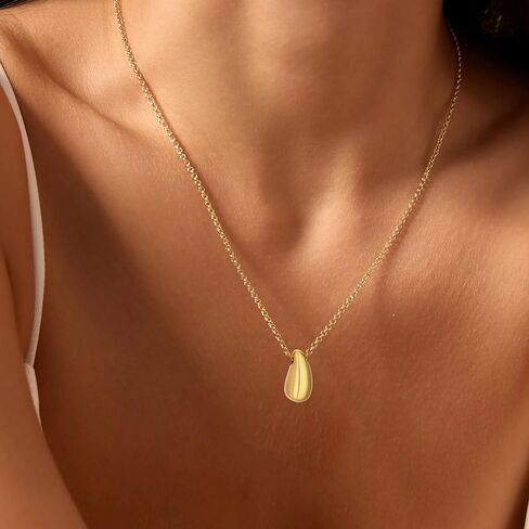 MISS RIGHT Teardrop Necklace Gold Necklace for Women Water Tear Drop Charm Collar Necklace Dainty Pendant Necklace Waterdrop Shape Trendy Jewelry Gift Valentines Day Jewelry Gifts in Saudi Arabia