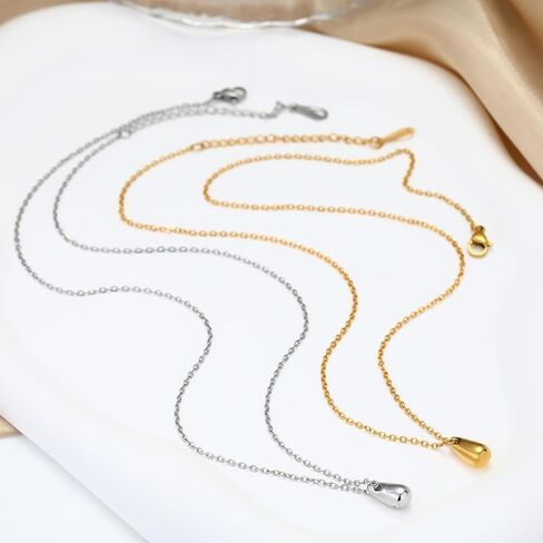 MISS RIGHT Teardrop Necklace Gold Necklace for Women Water Tear Drop Charm Collar Necklace Dainty Pendant Necklace Waterdrop Shape Trendy Jewelry Gift Valentines Day Jewelry Gifts in Saudi Arabia