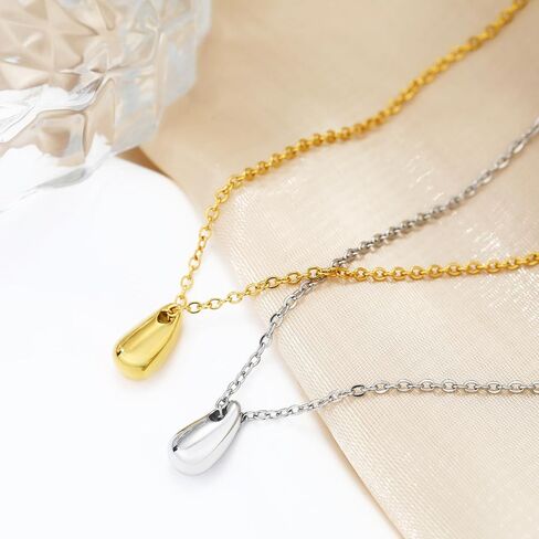 MISS RIGHT Teardrop Necklace Gold Necklace for Women Water Tear Drop Charm Collar Necklace Dainty Pendant Necklace Waterdrop Shape Trendy Jewelry Gift Valentines Day Jewelry Gifts in Saudi Arabia