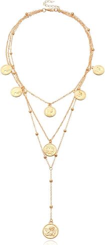 FOTN Gold Layered Necklaces for Women, 14K Dainty Gold Chain Necklace Women Trendy Cuban Link Chain Toggle Clasp Necklace Fashion Chunky Jewelry for Women in Kuwait