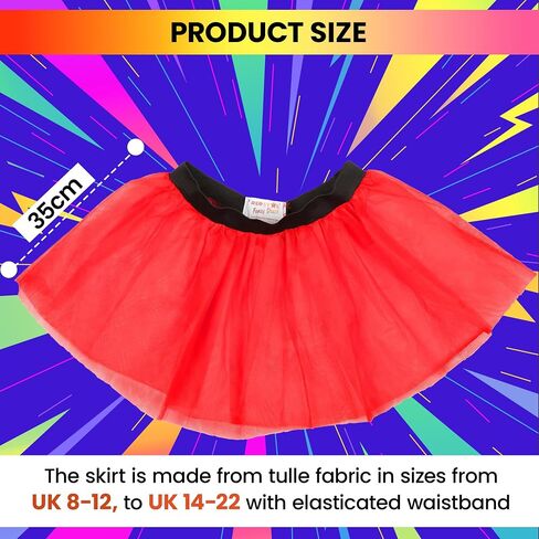 Ladies Neon Tutu Skirt 80s Party Outfit Hen Party Running Costume 1980s (One Size, Purple) in Saudi Arabia