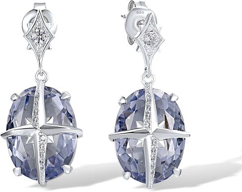 Santuzza 925 Sterling Silver Gemstone Glass Dangling Stud Earrings for Women in Saudi Arabia