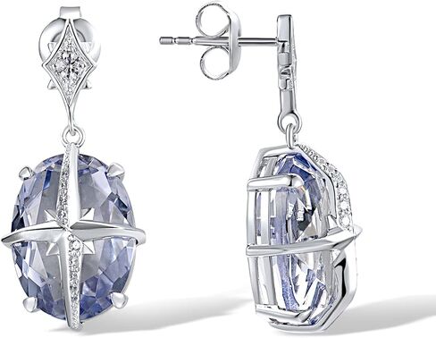 Santuzza 925 Sterling Silver Gemstone Glass Dangling Stud Earrings for Women in Saudi Arabia