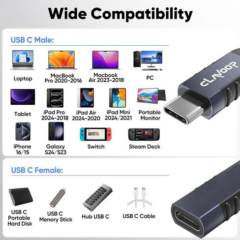 كابل تمديد USB C بطول 3 أقدام، سلك موسع USBC 20 جيجابت في الثانية لنقل البيانات/شحن سريع 240 وات/4K@60 هرتز عالي الدقة USB Type C 3.2 Gen 2 ذكر إلى أنثى مضفر لمحور منفذ USB-C والكمبيوتر المحمول والهاتف والشاشة المحمولة in Kuwait