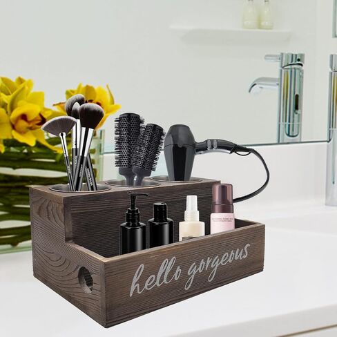 Stylish Blow Dryer Holder With Hot Tools Organizer Bathroom Vanity Countertop Organization for Vanity Cabinet Storage Stand Makeup,Straightener,Brush,Vanity in Saudi Arabia