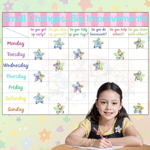 2 Rolls Gold Star Stickers for Kids Reward, 1000Pcs Holographic Sparkly Metallic Foil Stickers for Teacher Supplies Classroom, Behavior Chart Home, Student Planners (1.0 Inch) in Saudi Arabia