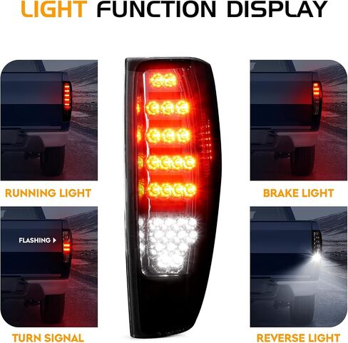 LED Tail Light Fit for Chevy Colorado/GMC Canyon 2004-2012, Rear Brake Lamp Taillight Assembly, Chrome Housing Smoke Lens in Saudi Arabia