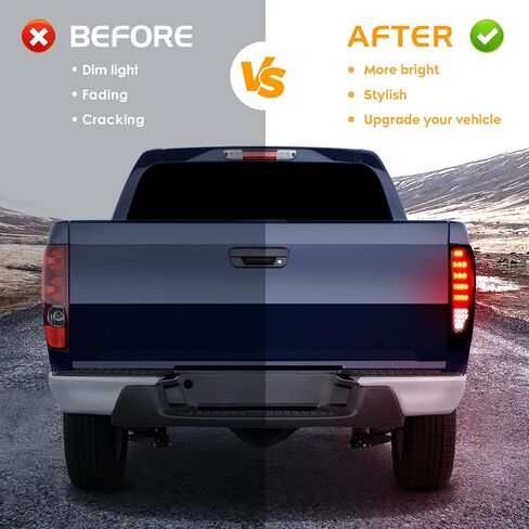 LED Tail Light Fit for Chevy Colorado/GMC Canyon 2004-2012, Rear Brake Lamp Taillight Assembly, Chrome Housing Smoke Lens in Saudi Arabia